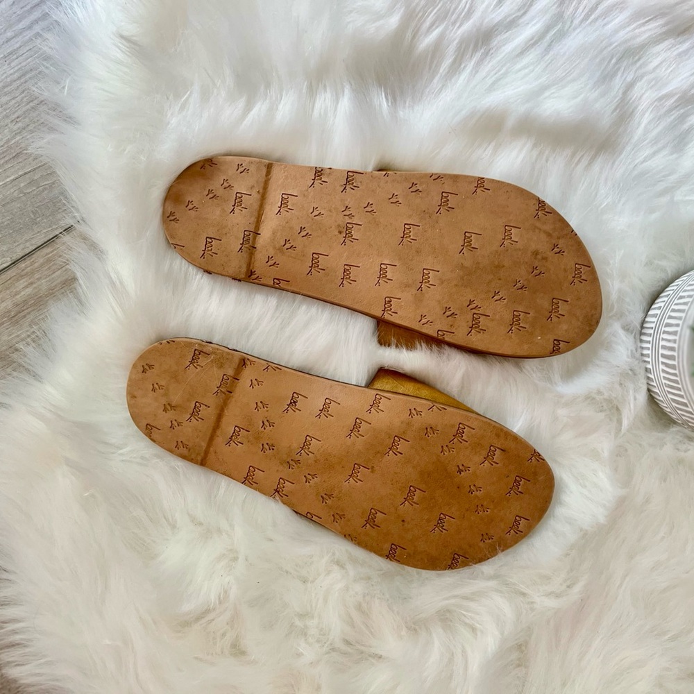 BEEK | Mustard Gold Slide Sandals - Picture 6 of 6